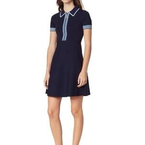 Blue Marine Striped-trim Knitted Mini Dress size xs / s (see measurements)